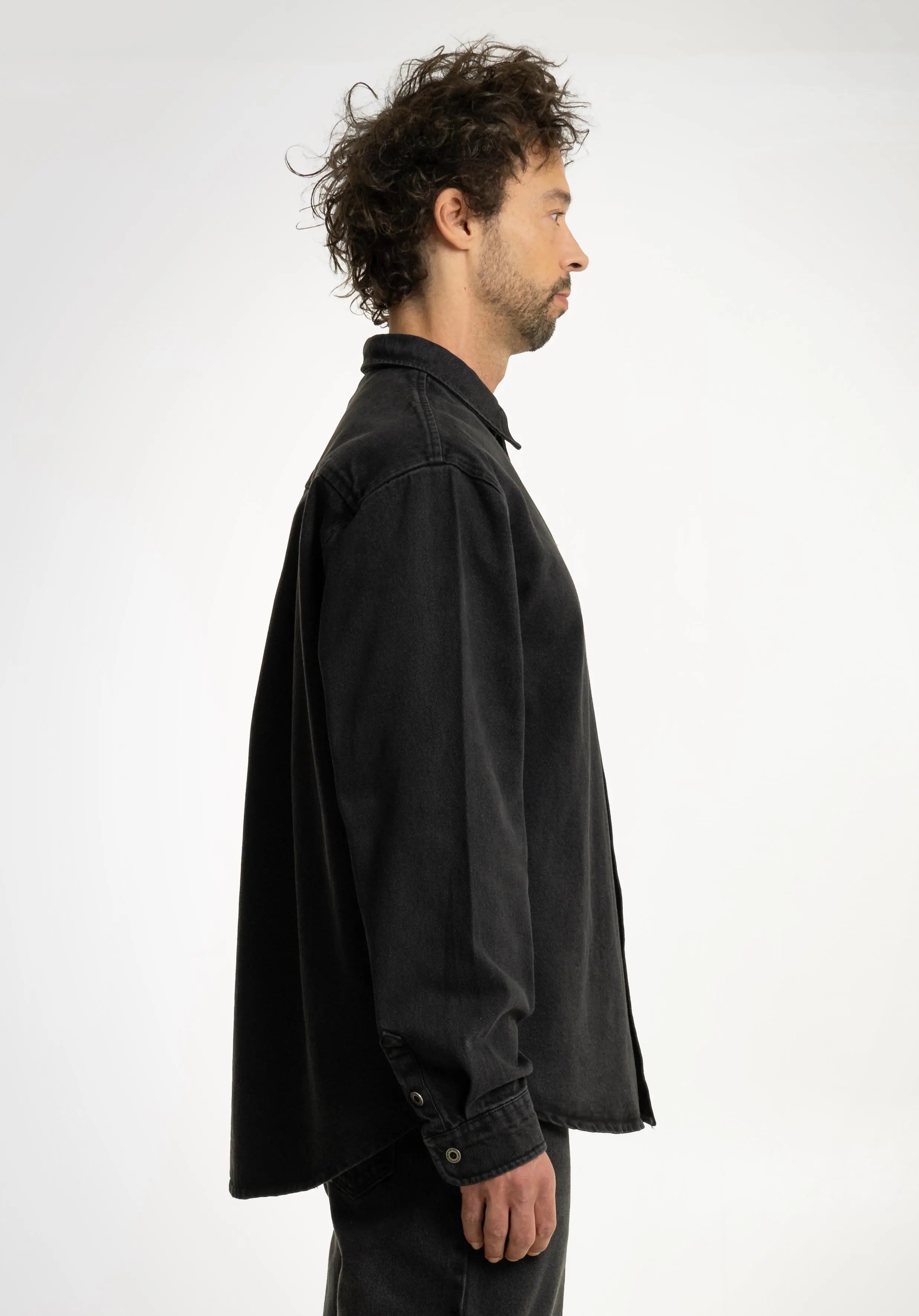 Denim Hemd - Washed-Black straight-outta-cotton.com