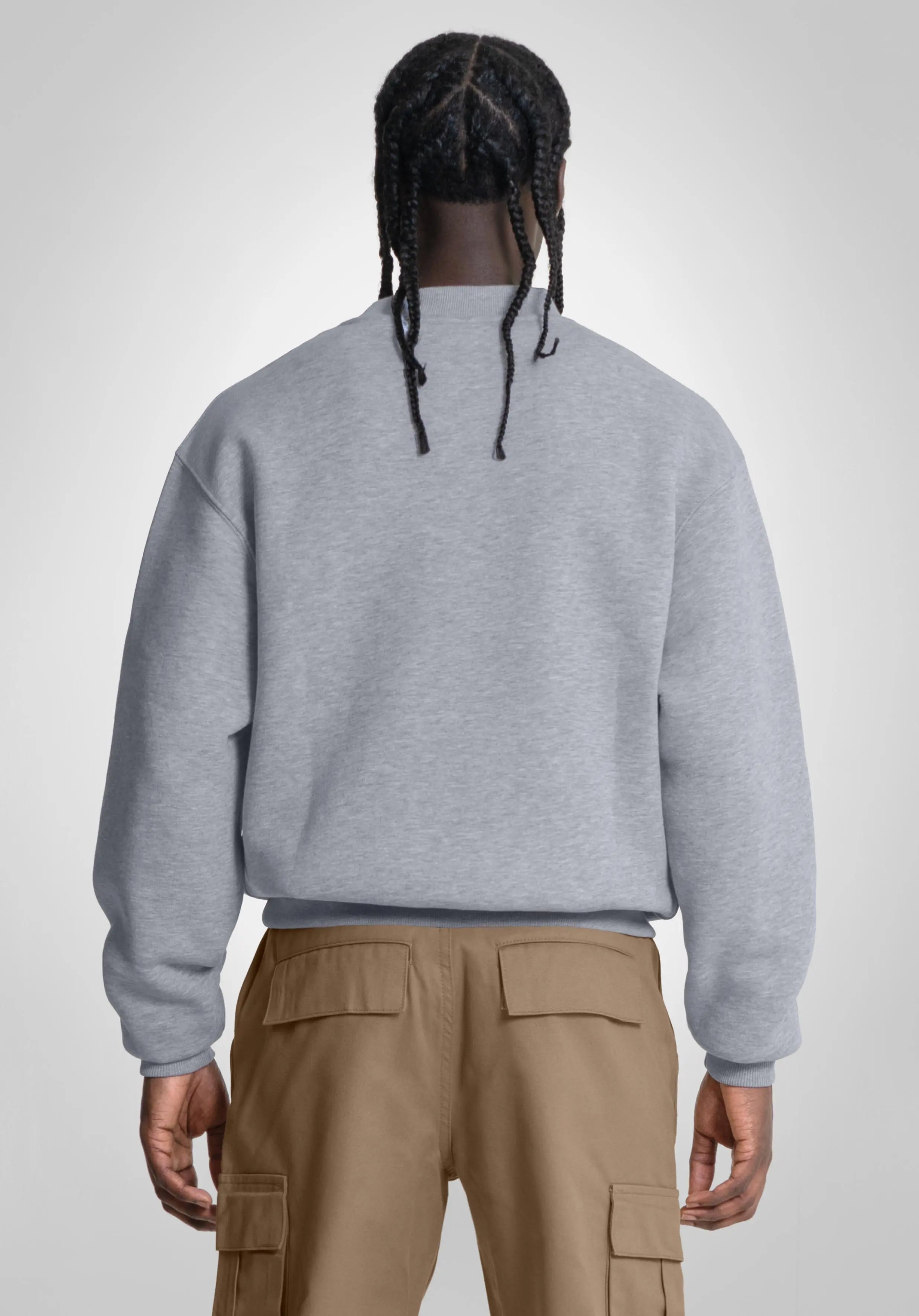Oversize Sweater - Melange Grey Straight Outta Cotton
