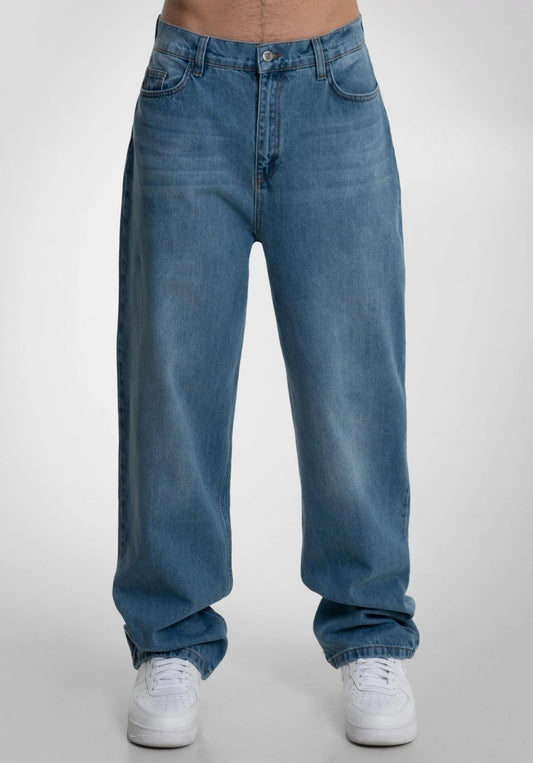 Baggy Denim - Blue Bleached (30 Inch) – Jeans von Straight Outta Cotton