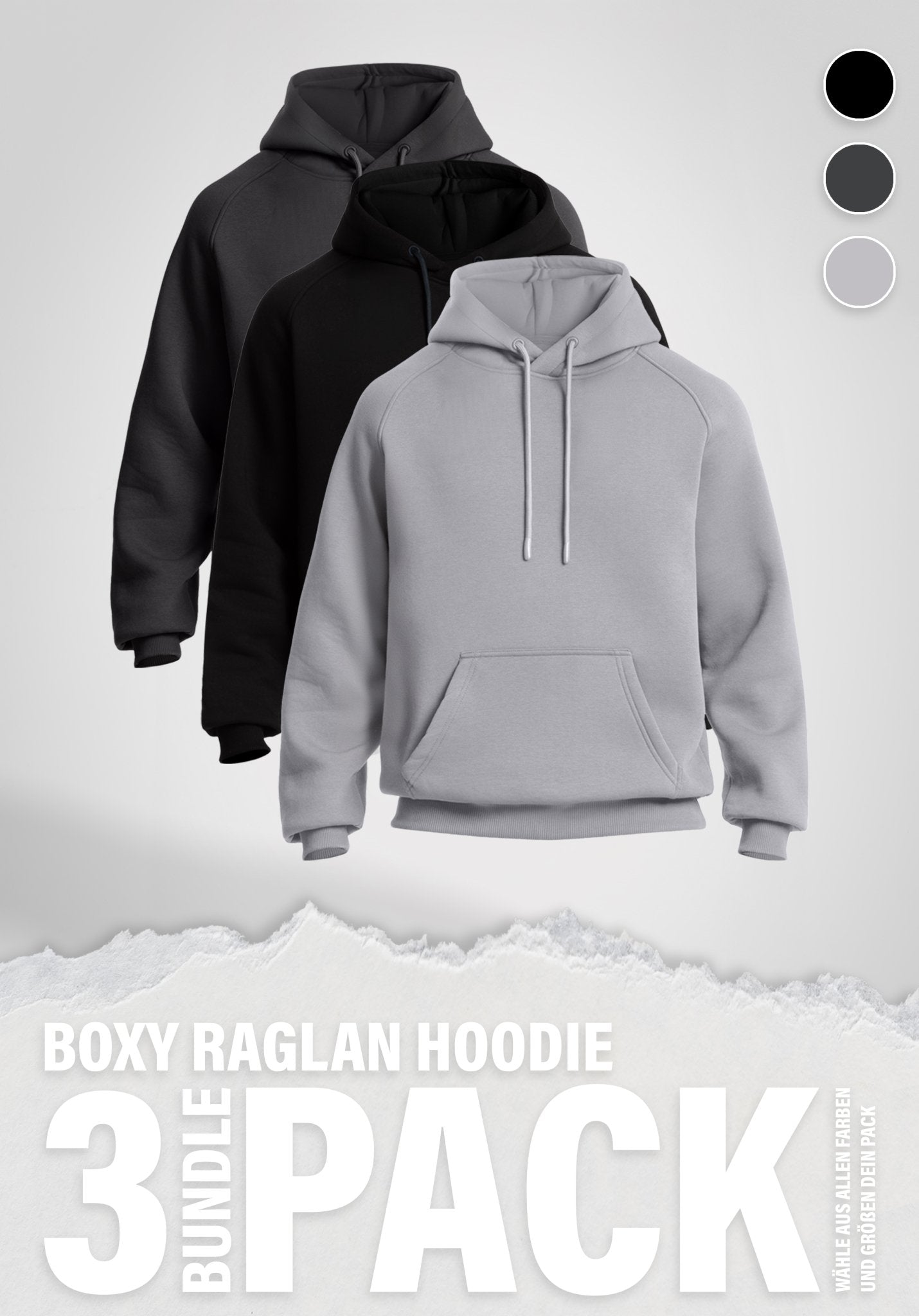 Boxy Raglan Hoodie - 3er Pack () – von Straight Outta Cotton