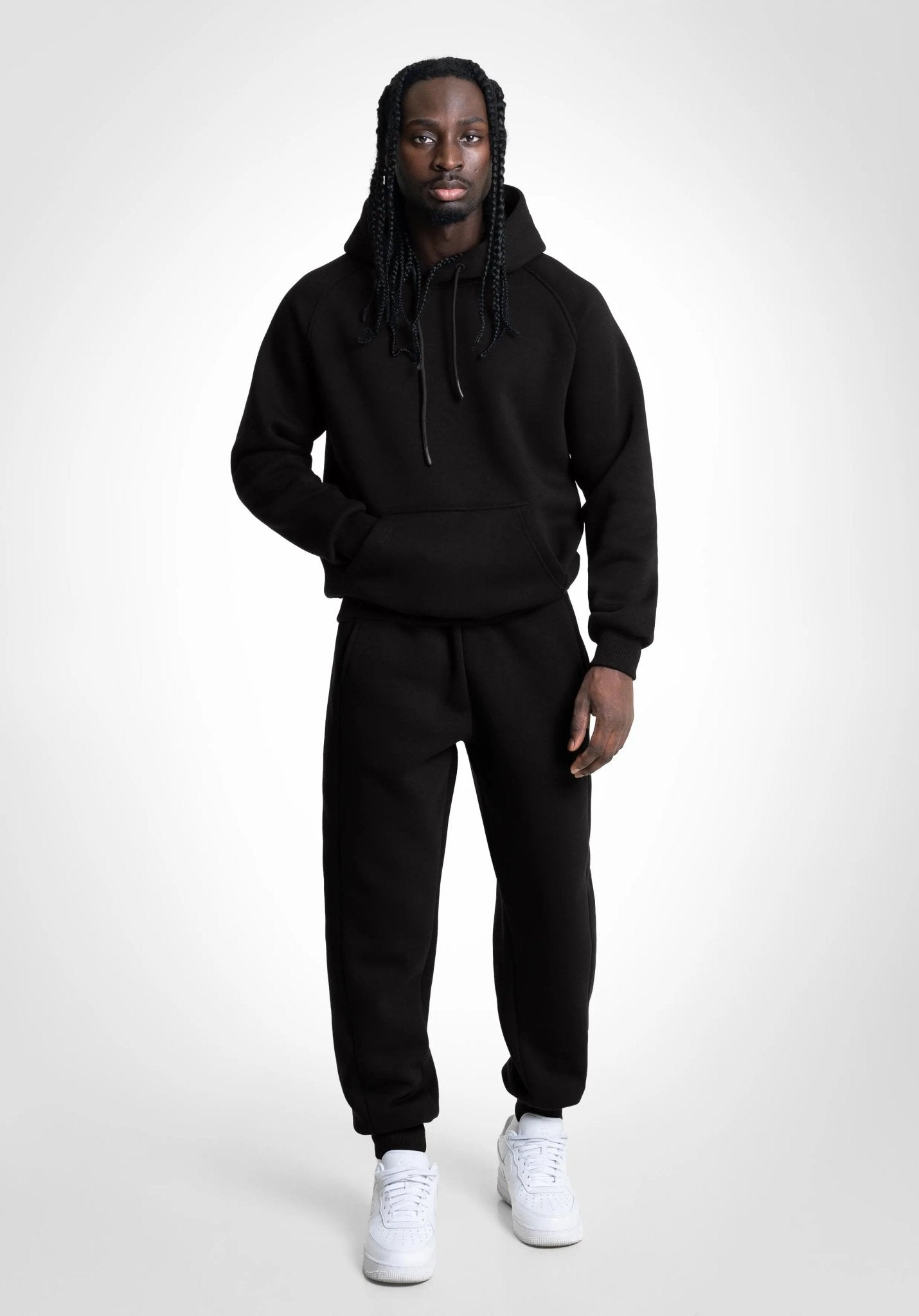 Boxy Raglan Hoodie - Black (Schwarz) – Hoodies von Straight Outta Cotton
