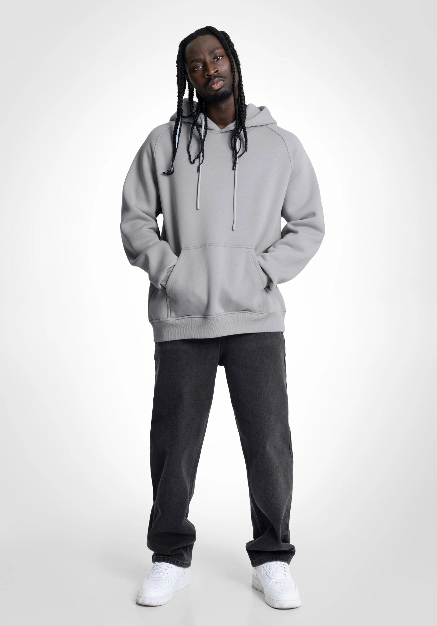 Boxy Raglan Hoodie - Light Grey (Grau) – Hoodies von Straight Outta Cotton