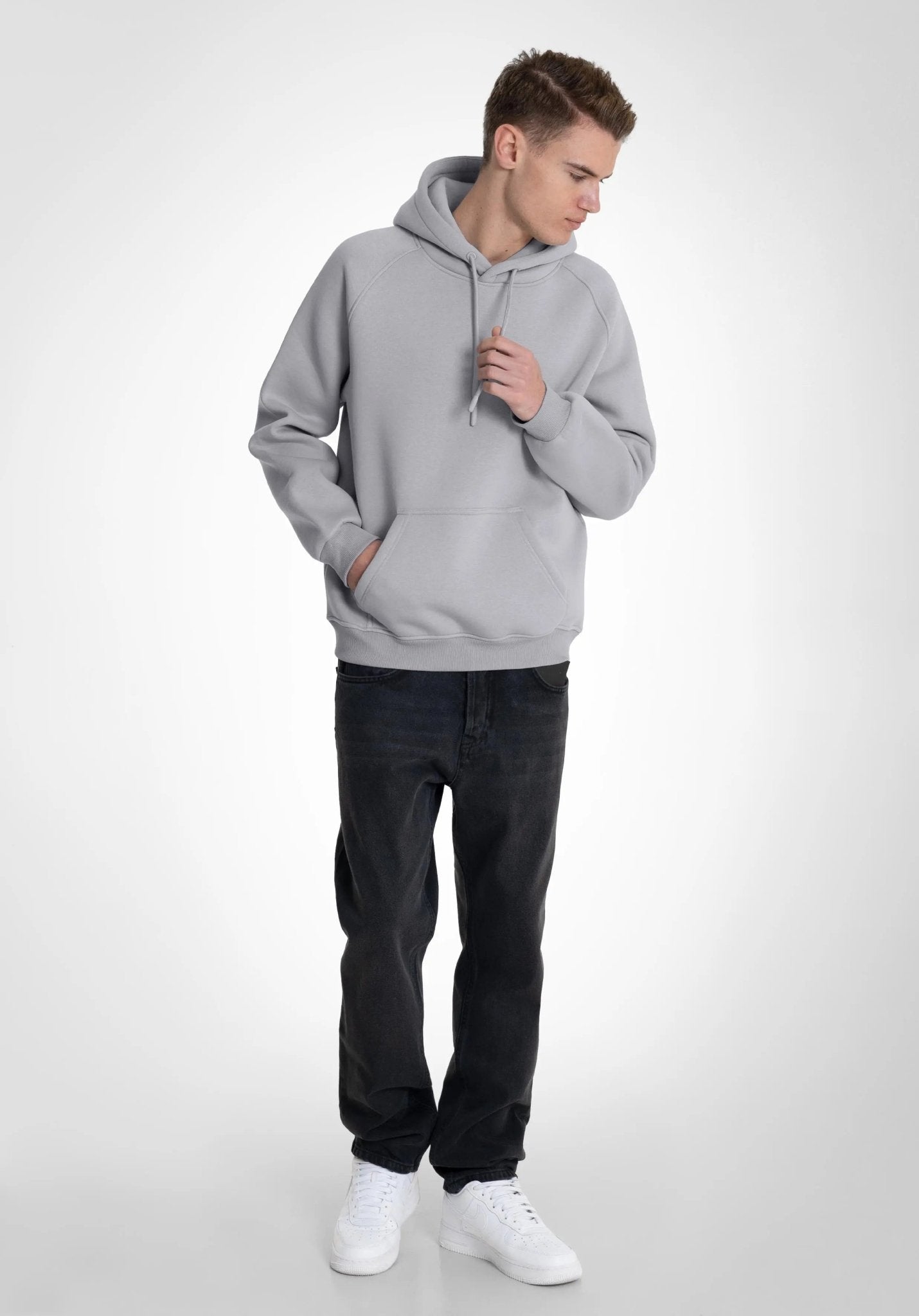 Boxy Raglan Hoodie - Light Grey (Grau) – Hoodies von Straight Outta Cotton