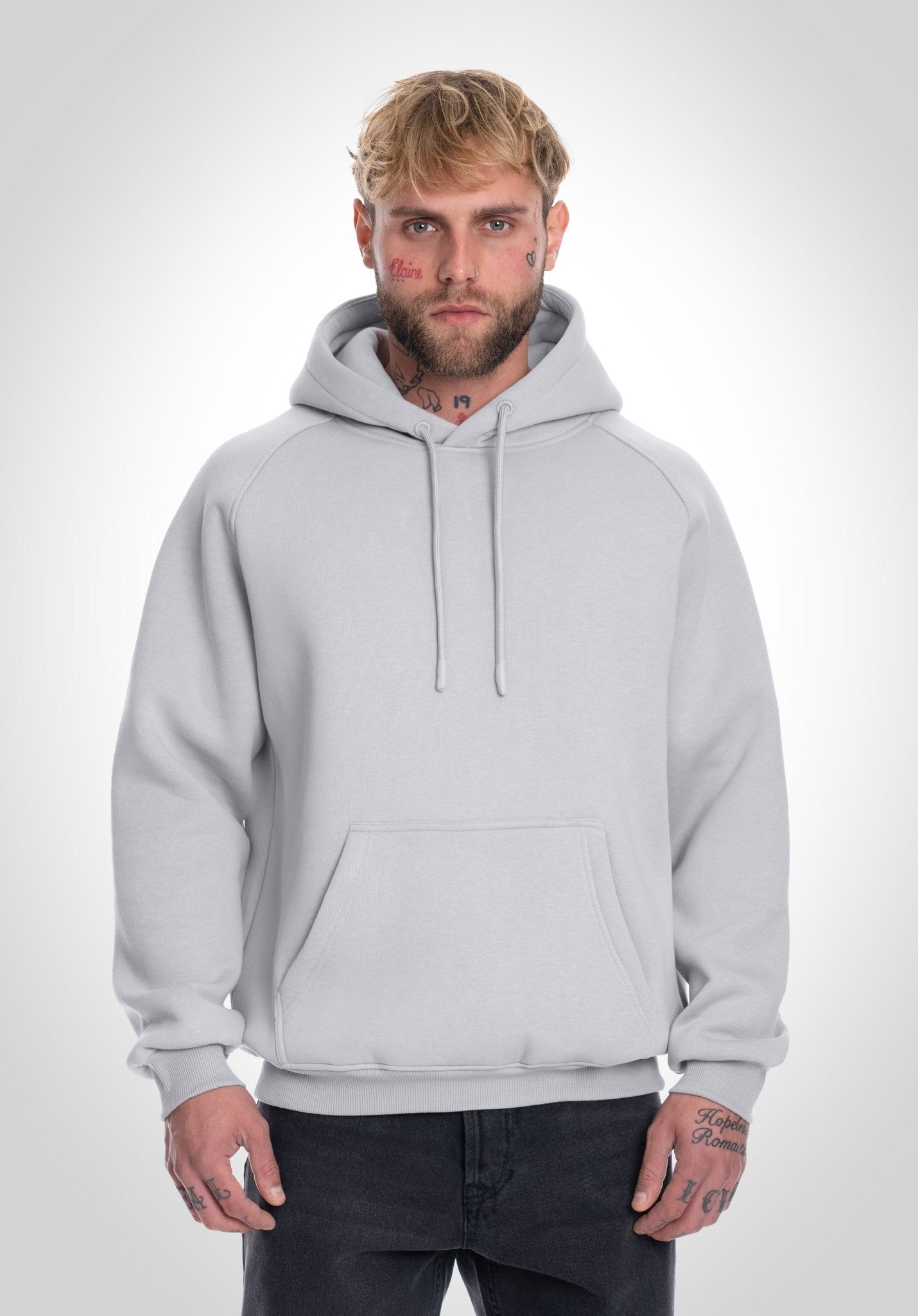 Boxy Raglan Hoodie - Light Grey (Grau) – Hoodies von Straight Outta Cotton