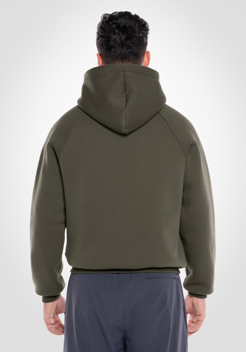 Boxy Raglan Hoodie - Olive (Olive) – Hoodies von Straight Outta Cotton