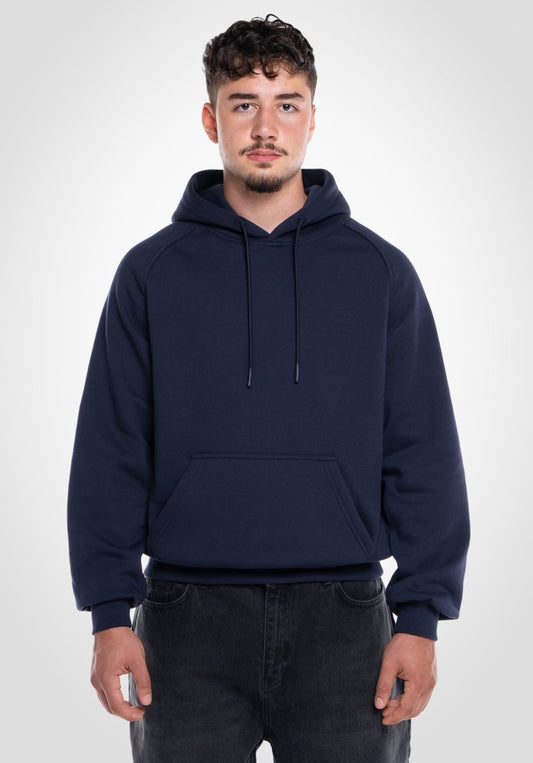 Boxy Raglan Hoodie - Slate Navy (Marineblau) – Hoodies von Straight Outta Cotton