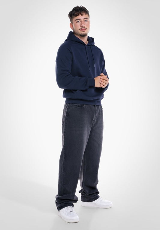 Boxy Raglan Hoodie - Slate Navy (Marineblau) – Hoodies von Straight Outta Cotton