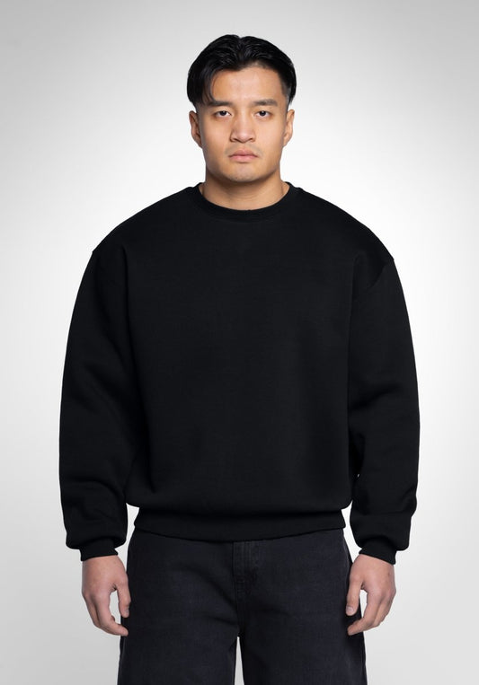 Classic Boxy Sweater - Black (Noir) – Sweater de Straight Outta Cotton