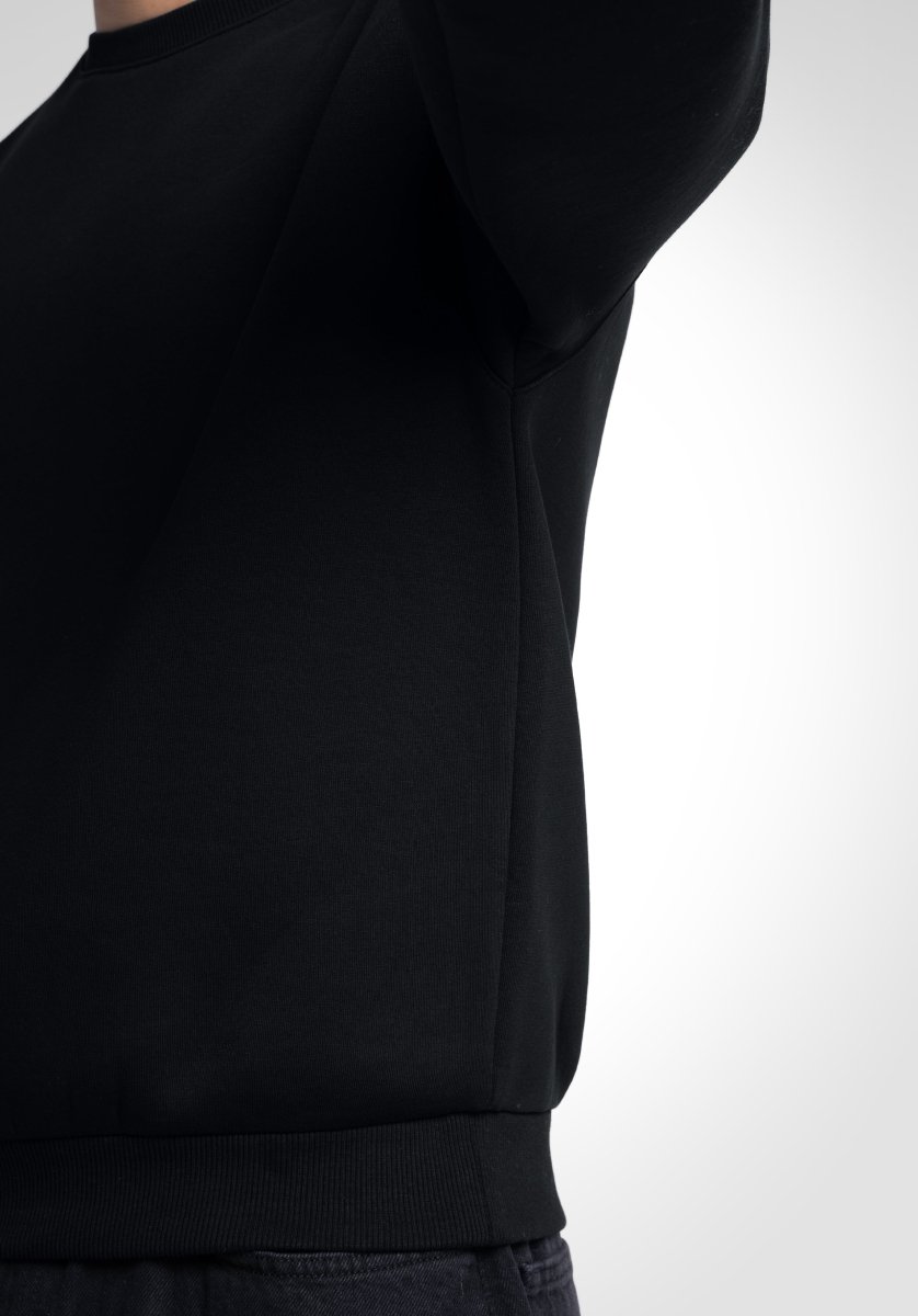 Classic Boxy Sweater - Black (Schwarz) – Sweater von Straight Outta Cotton