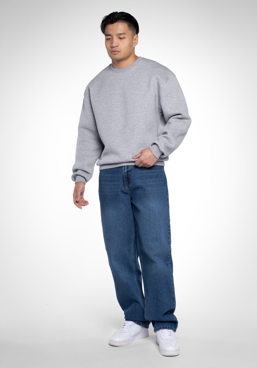 Classic Boxy Sweater - Grey Melange (Grau) – Sweater von Straight Outta Cotton