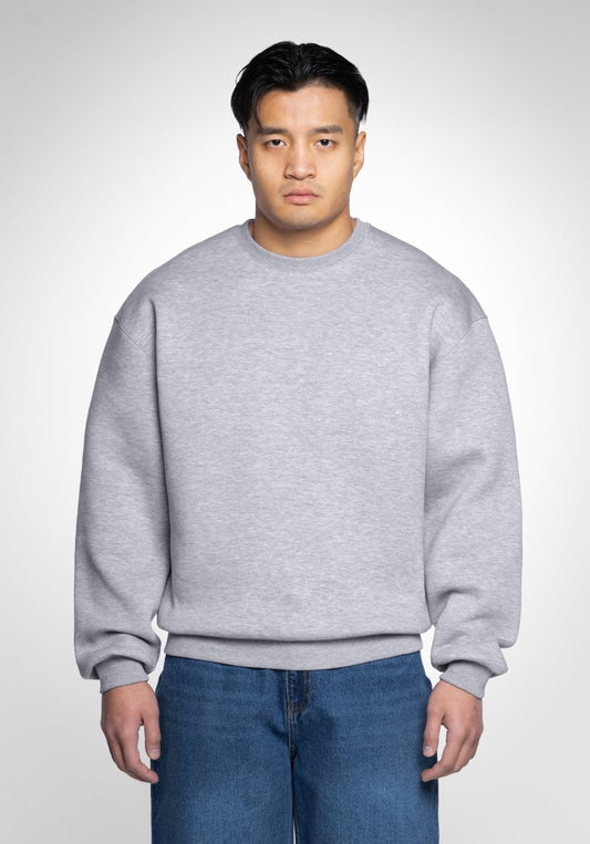 Classic Boxy Sweater - Grey Melange (Gris) – Sweater de Straight Outta Cotton