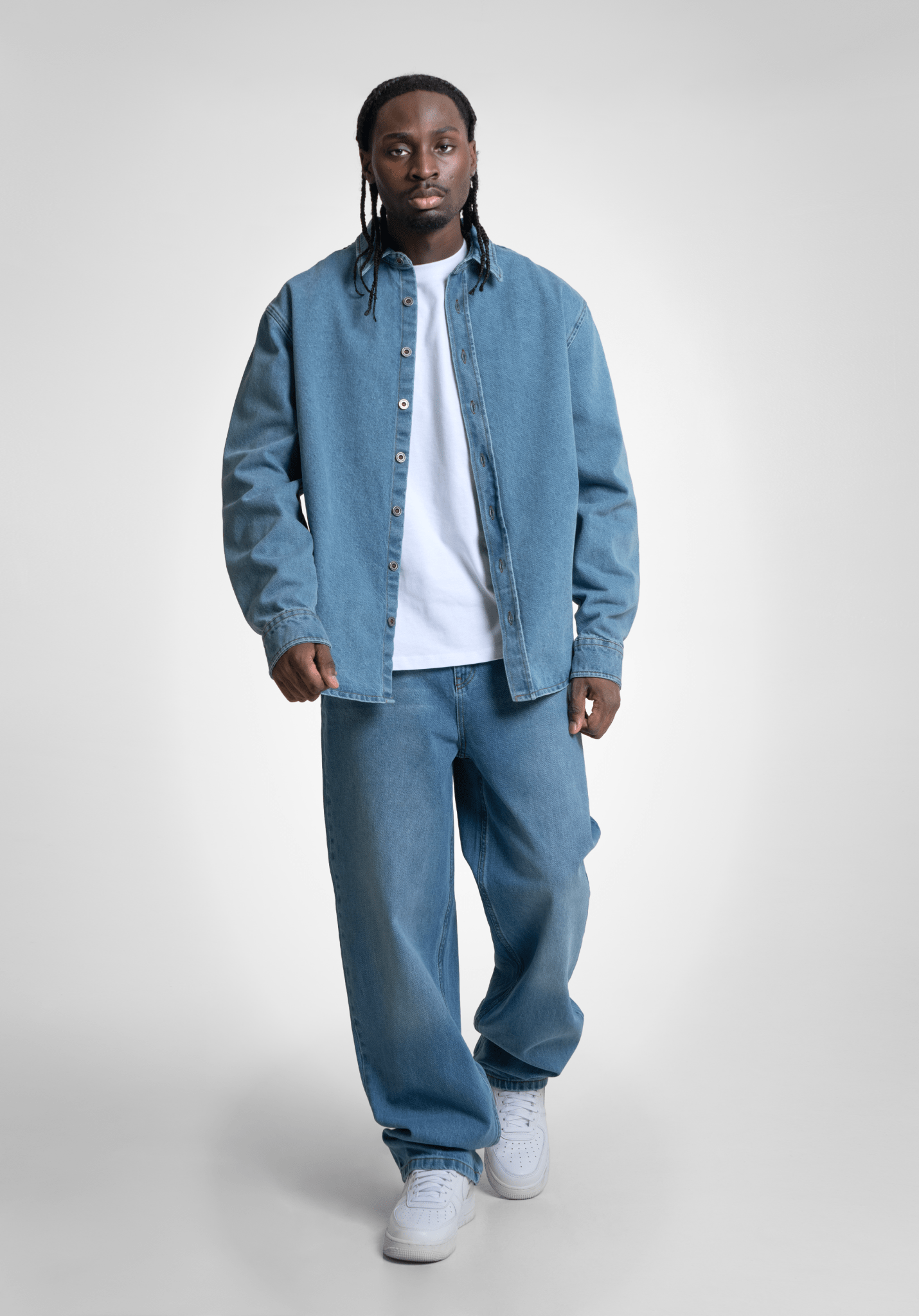 Denim Shirt - Bleached Washed () – Jeans von Straight Outta Cotton