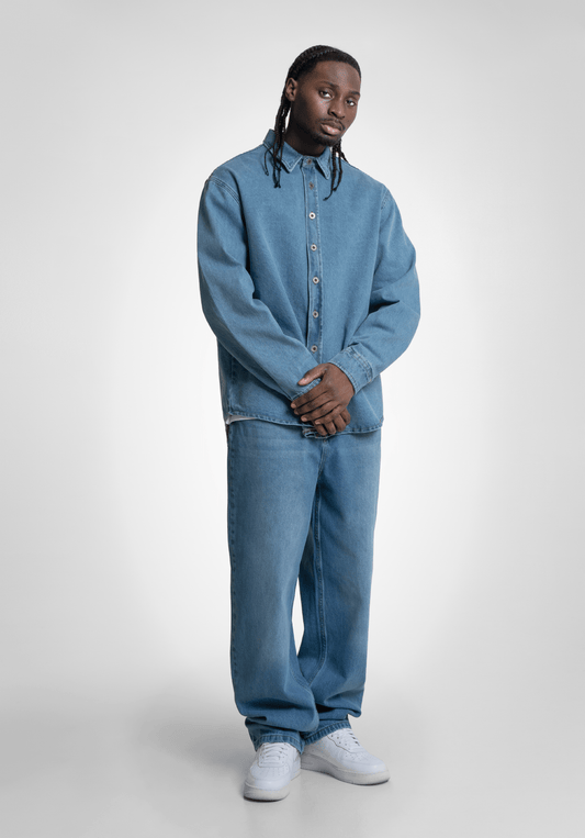 Denim Shirt - Bleached Washed () – Jeans de Straight Outta Cotton