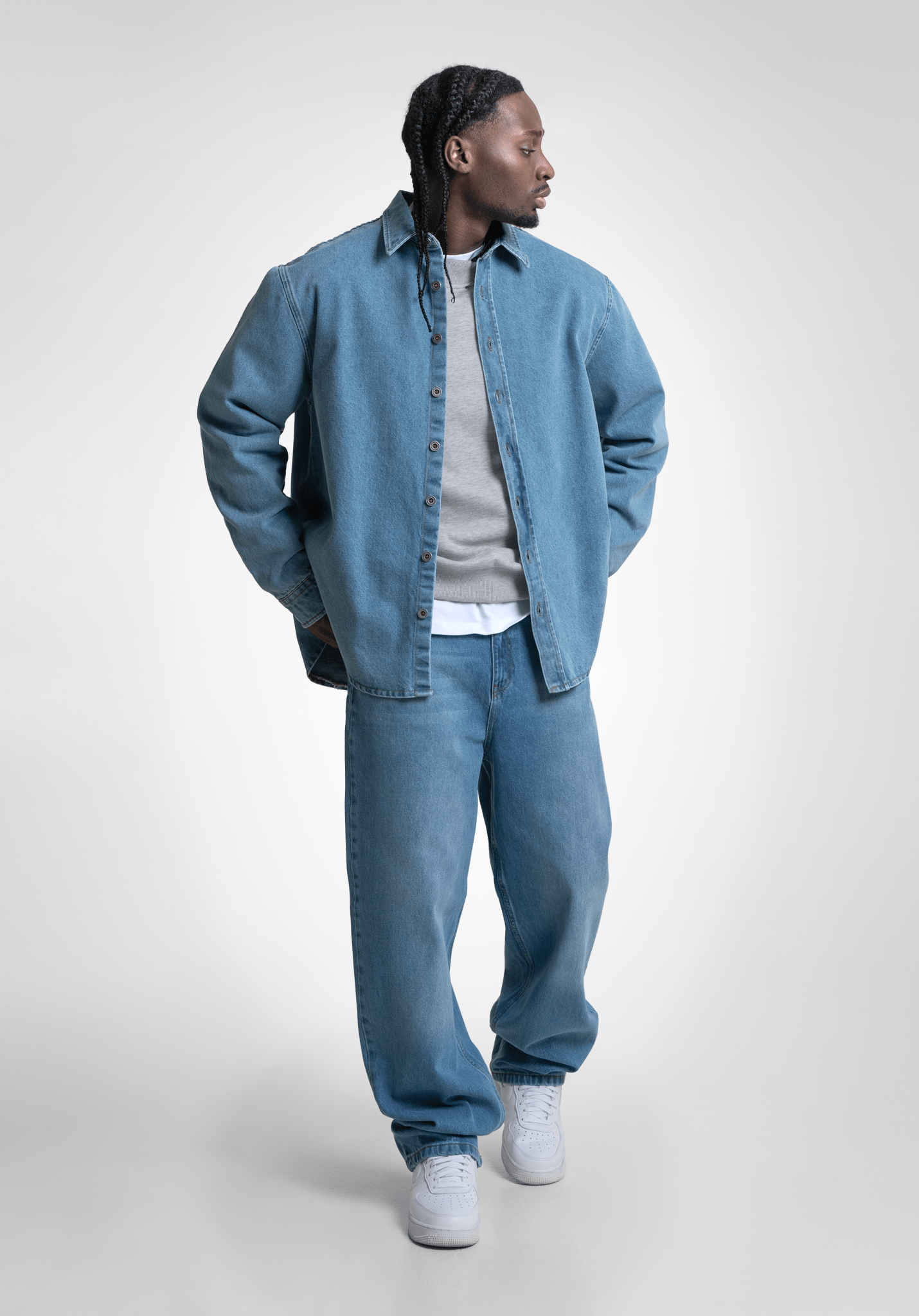 Denim Shirt - Bleached Washed () – Jeans von Straight Outta Cotton