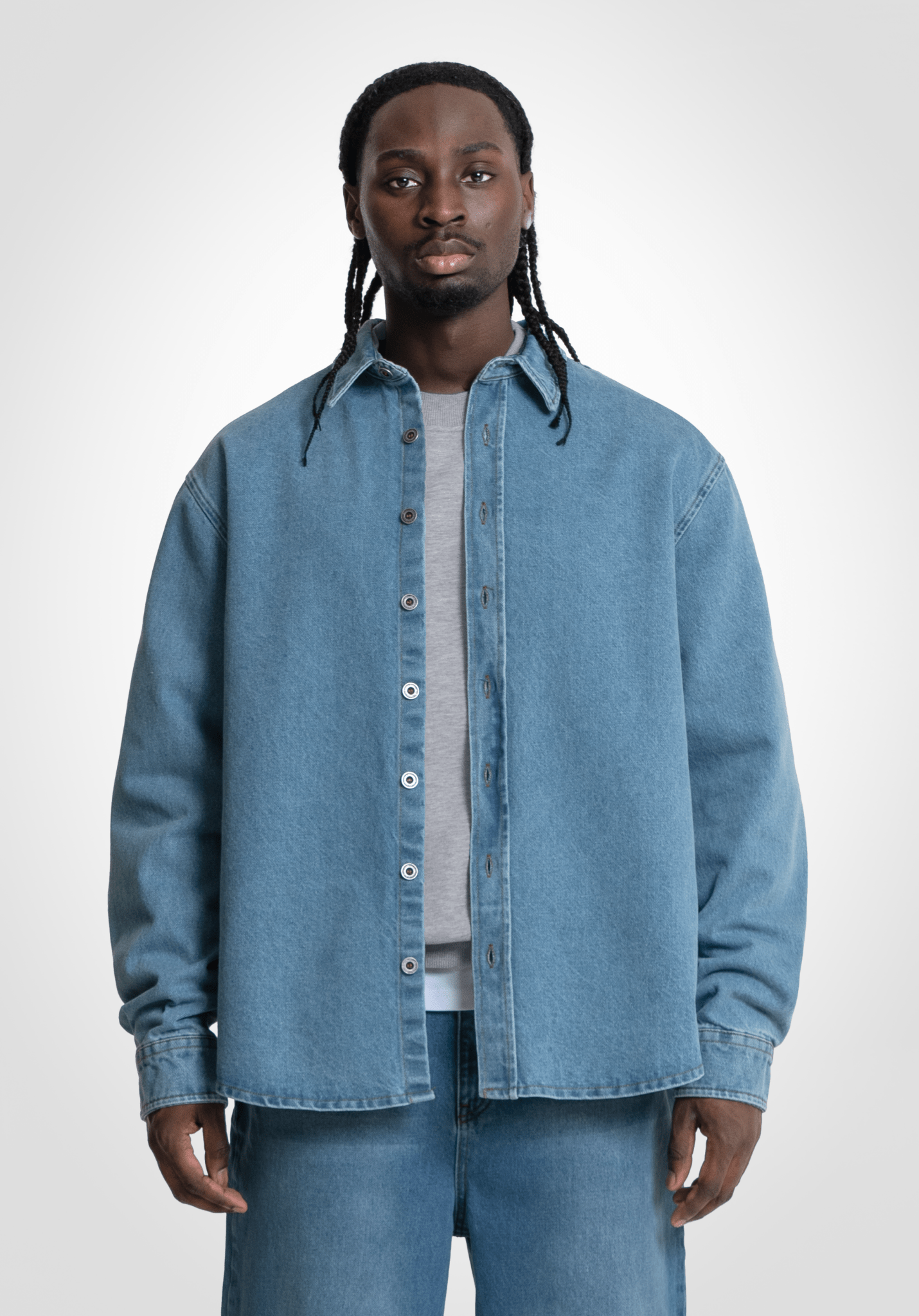 Denim Shirt - Bleached Washed () – Jeans von Straight Outta Cotton