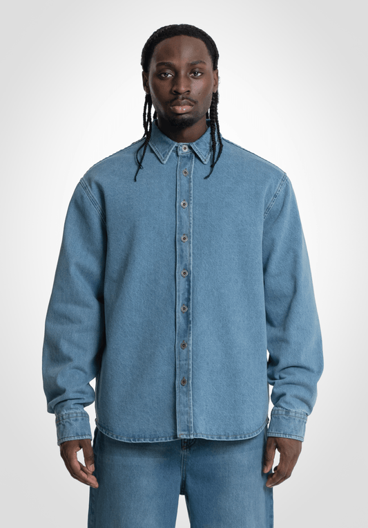 Denim Shirt - Bleached Washed () – Jeans de Straight Outta Cotton