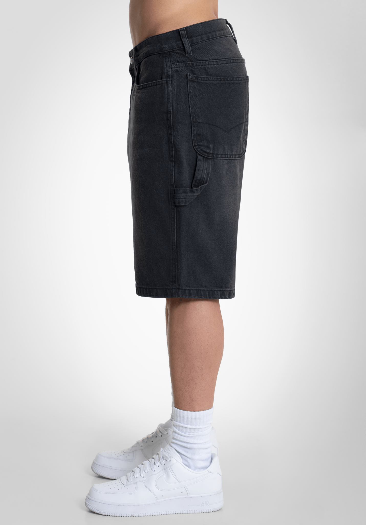 Denim Shorts - Black Washed (Schwarz) – Shorts von Straight Outta Cotton