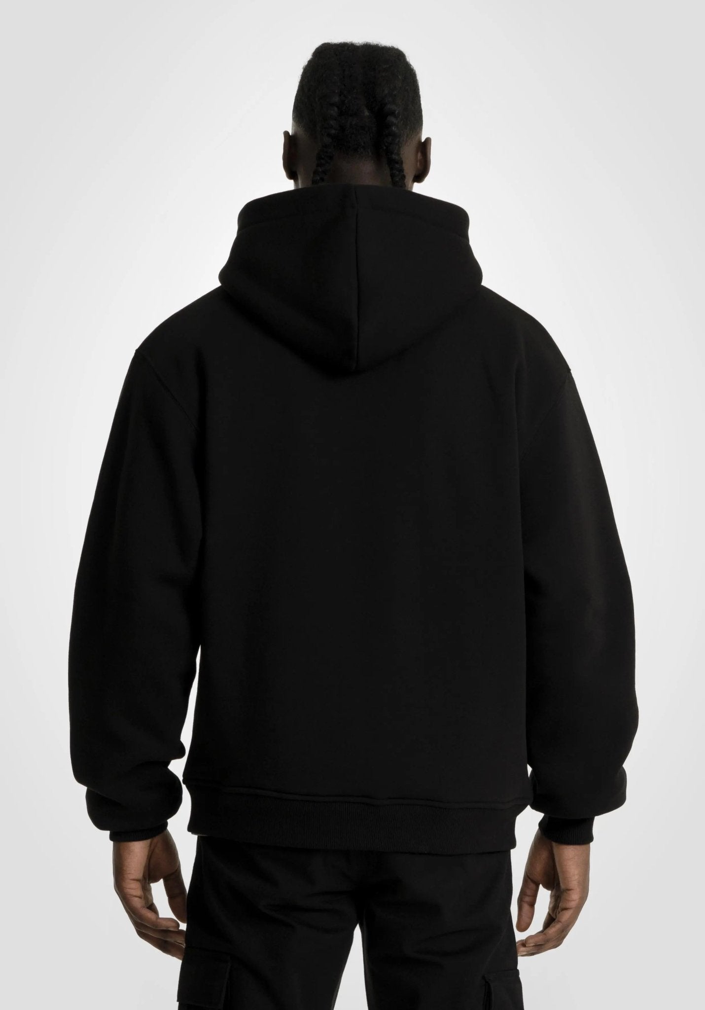 Double Layer Full Zip Hoodie - Black (Schwarz) – Hoodies von Straight Outta Cotton