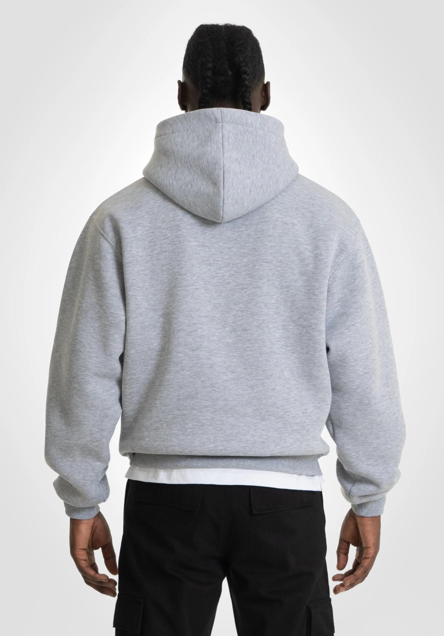 Double Layer Full Zip Hoodie - Melange Grey () – Hoodies von Straight Outta Cotton