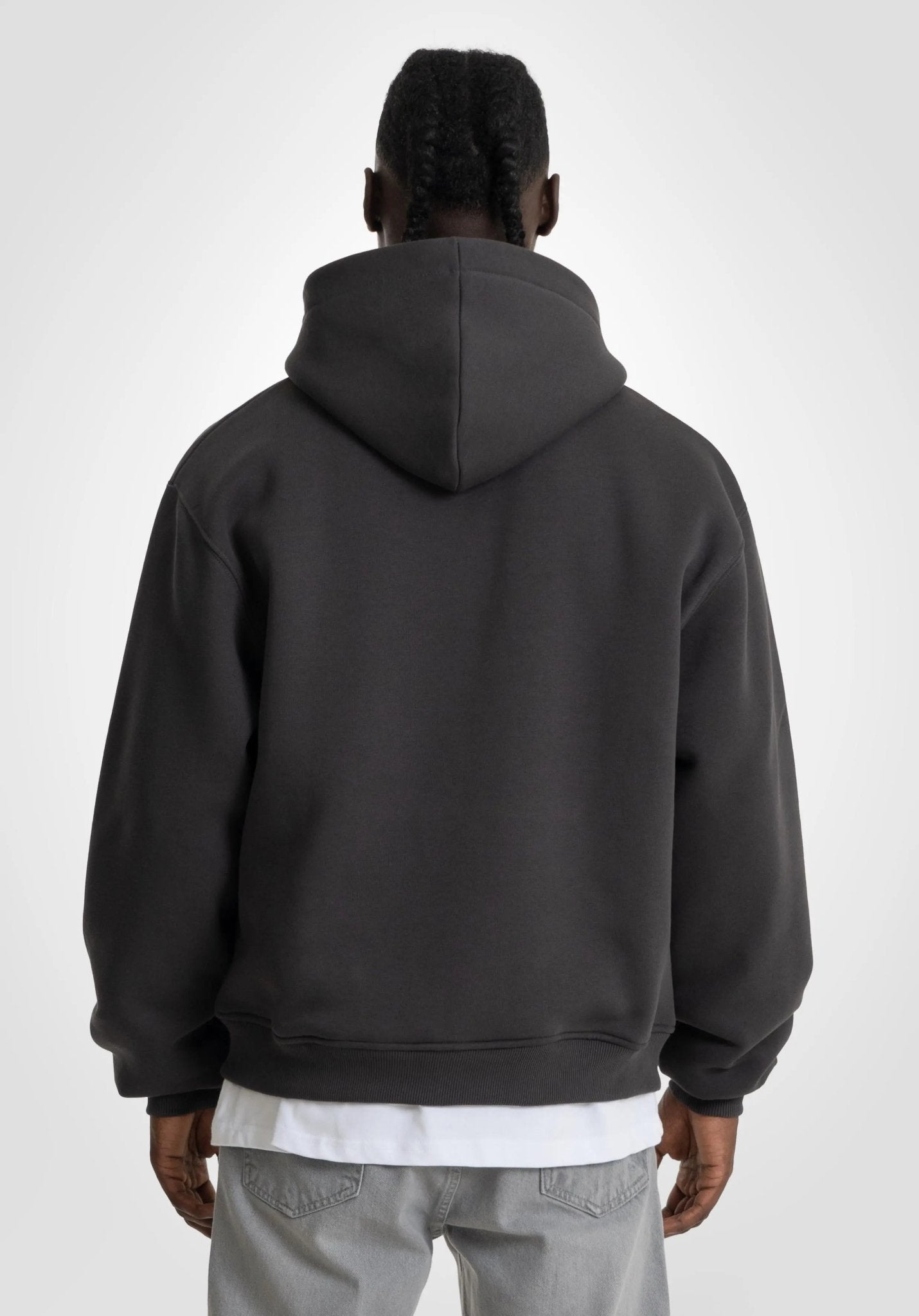 Double Layer Full Zip Hoodie - Slate Grey (Grau) – Hoodies von Straight Outta Cotton