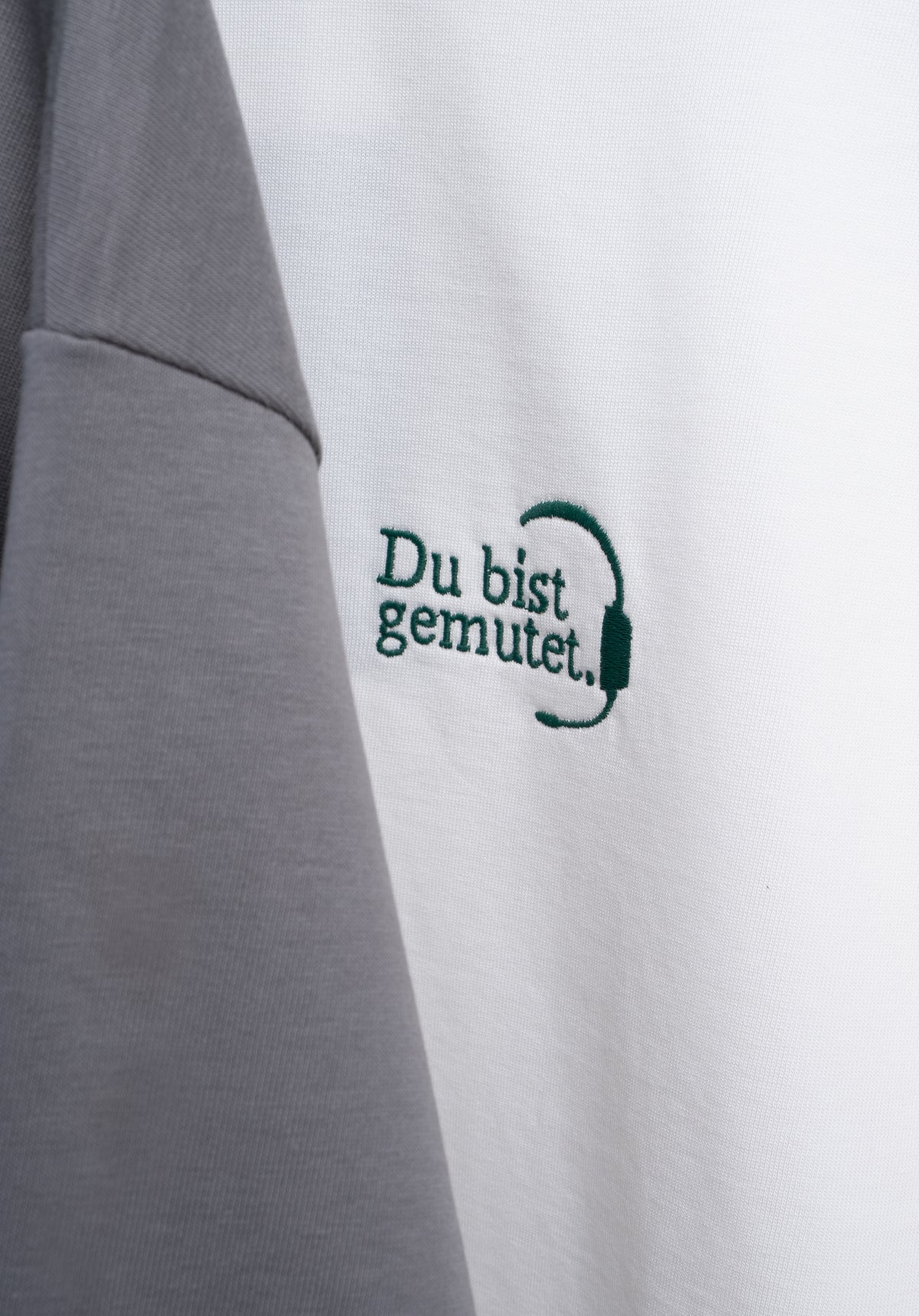 Du bist gemutet Oversize Tee Off White Detailansicht Stick #Farbe_Off White