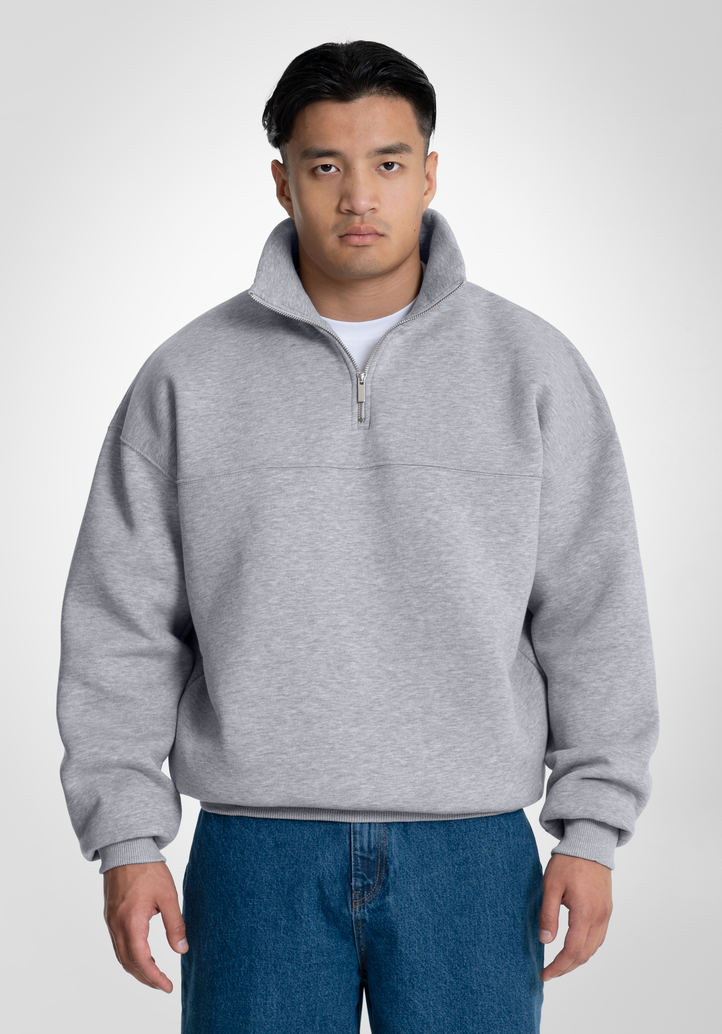 Half Zip - Melange Grey