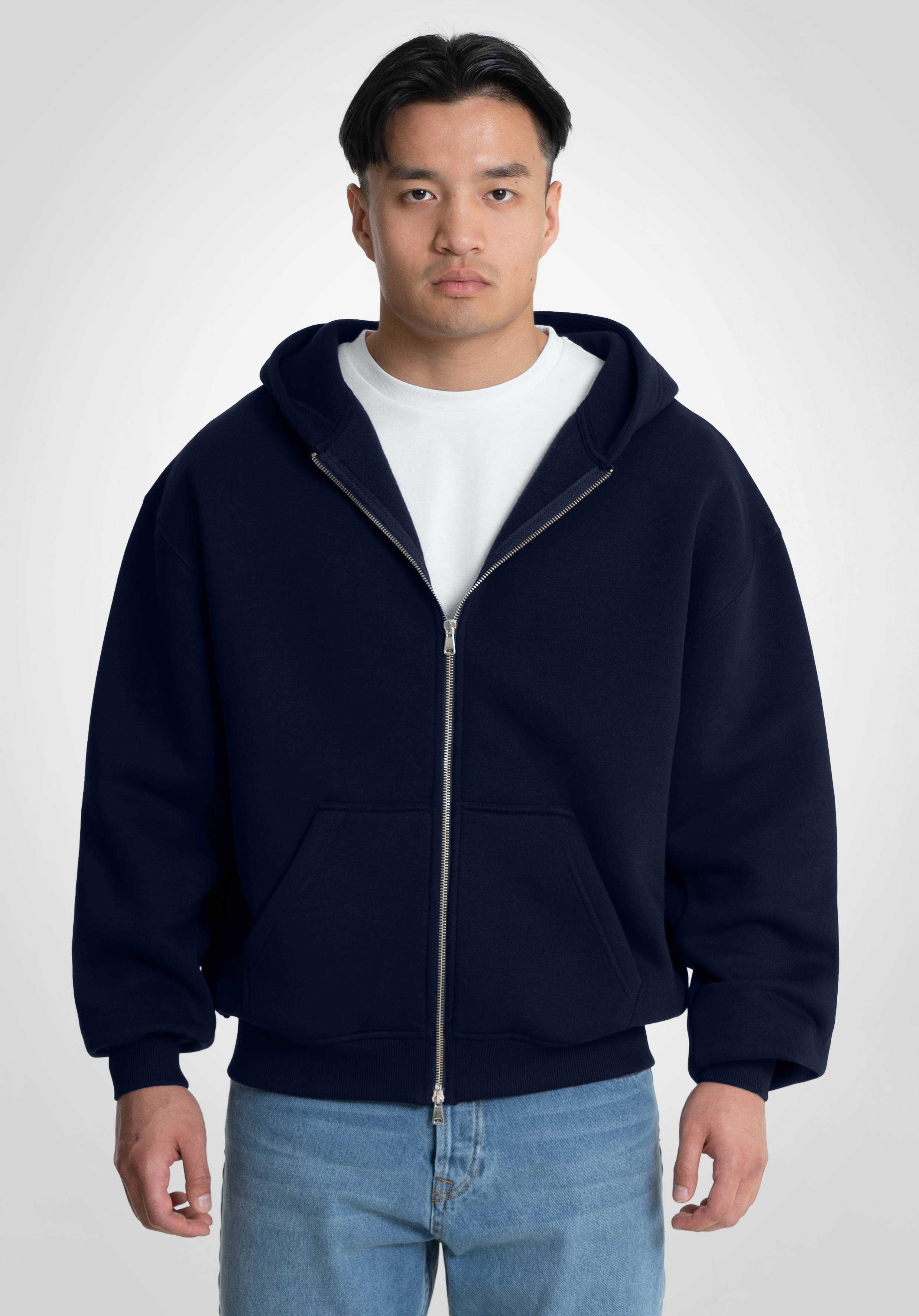 Full Zip Oversize Hoodie - Slate Navy