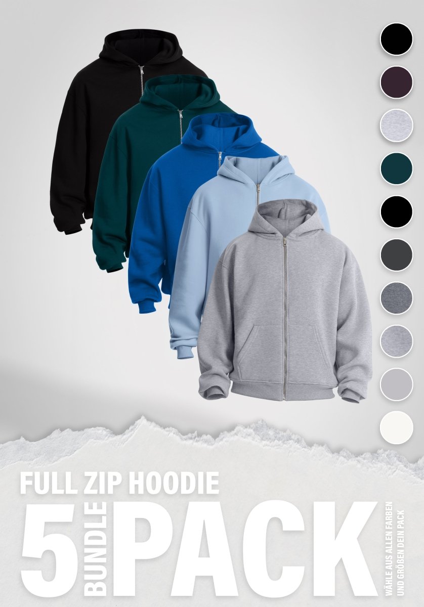 Full Zip Hoodie 5er Pack () – Custom Bundle von Straight Outta Cotton