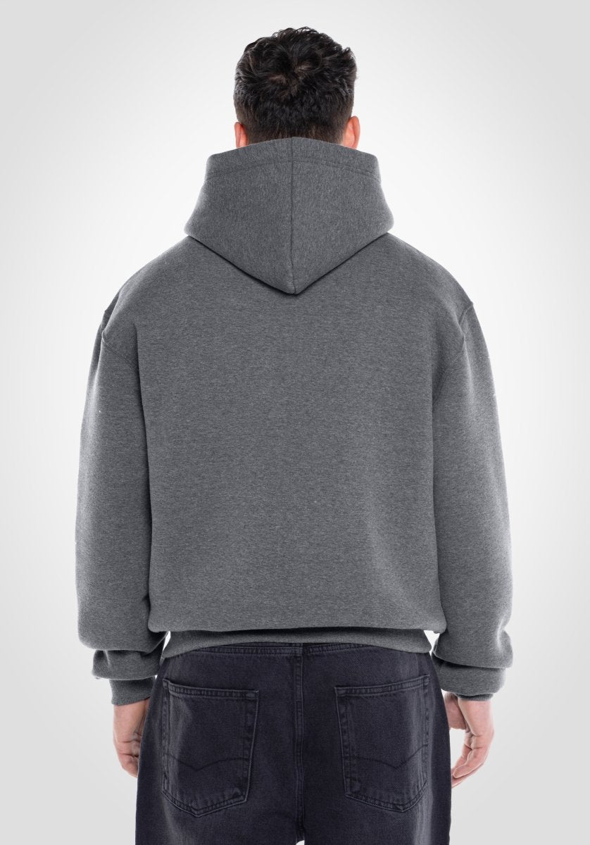 Full Zip Oversize Hoodie - Dark Melange Grey (Grau) – Hoodies von Straight Outta Cotton