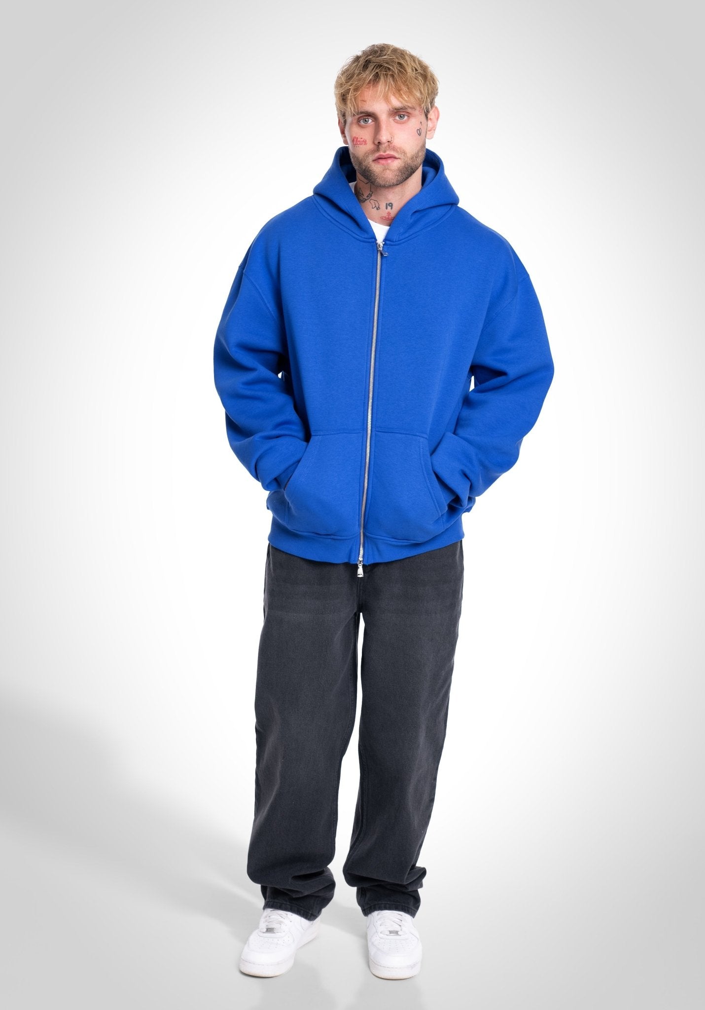 Full Zip Oversize Hoodie - East Blue () – Hoodies von Straight Outta Cotton