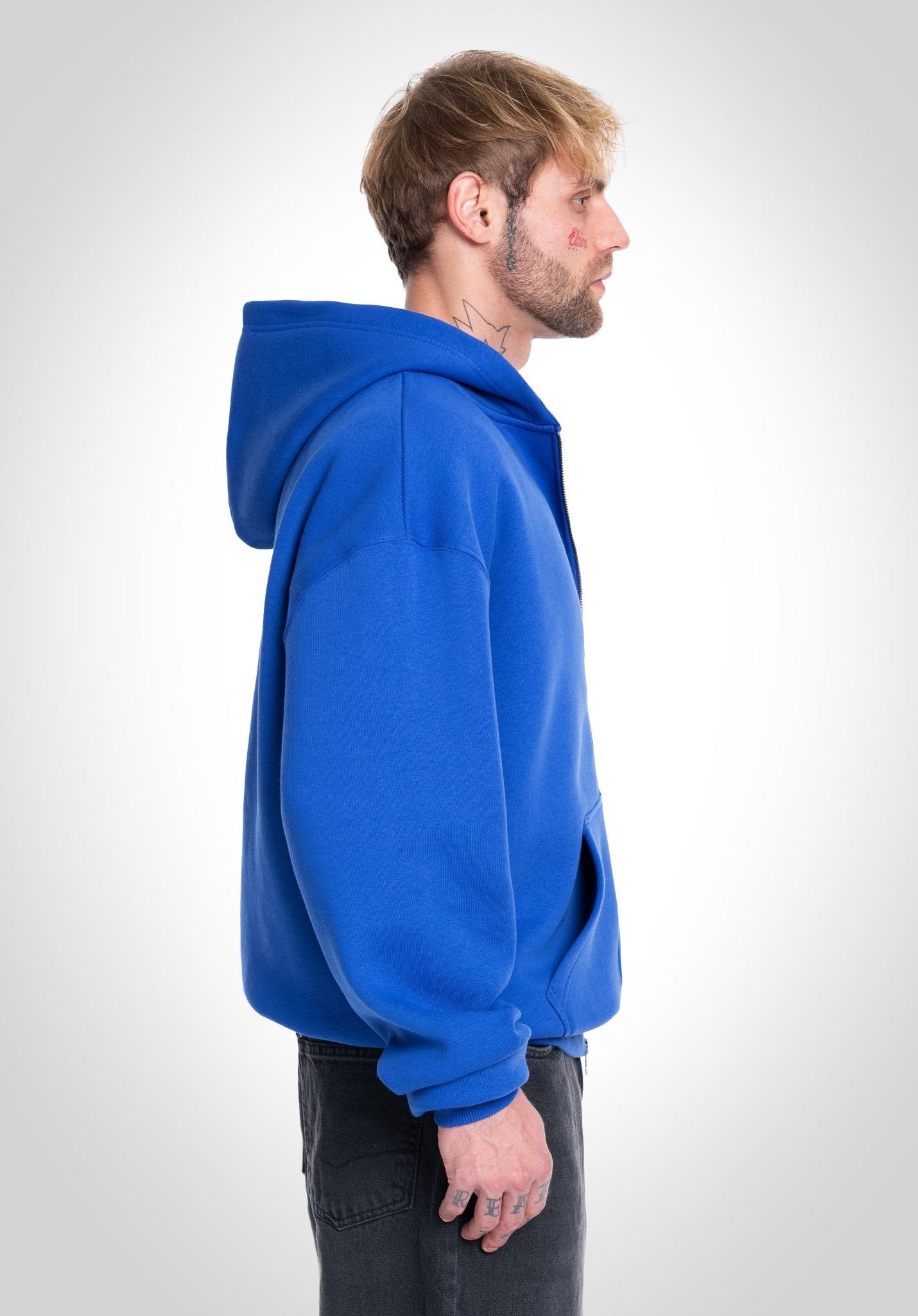 Full Zip Oversize Hoodie - East Blue () – Hoodies von Straight Outta Cotton