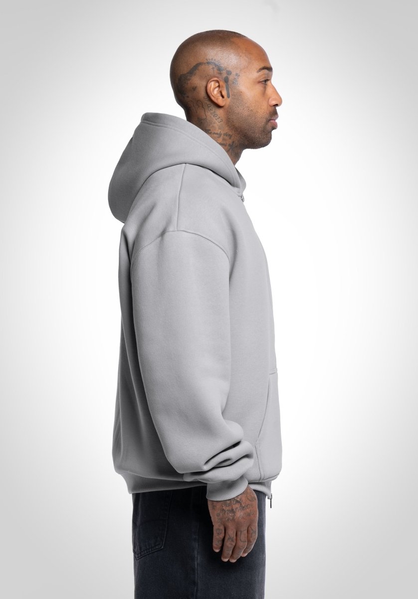Full Zip Oversize Hoodie - Light Grey (Grau) – Hoodies von Straight Outta Cotton