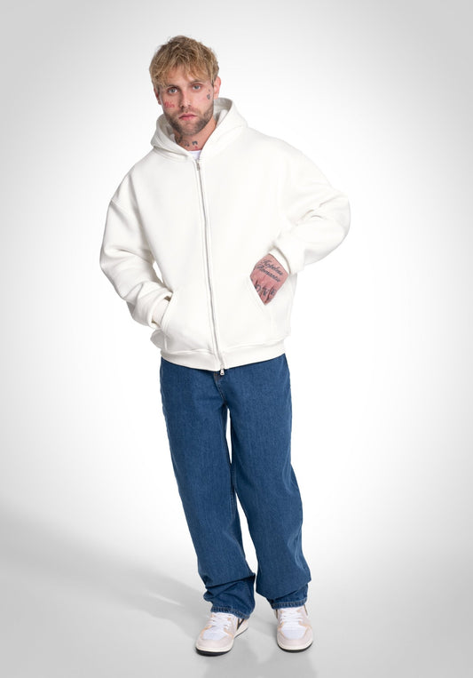 Full Zip Oversize Hoodie - Off White (Off White) – Hoodies von Straight Outta Cotton