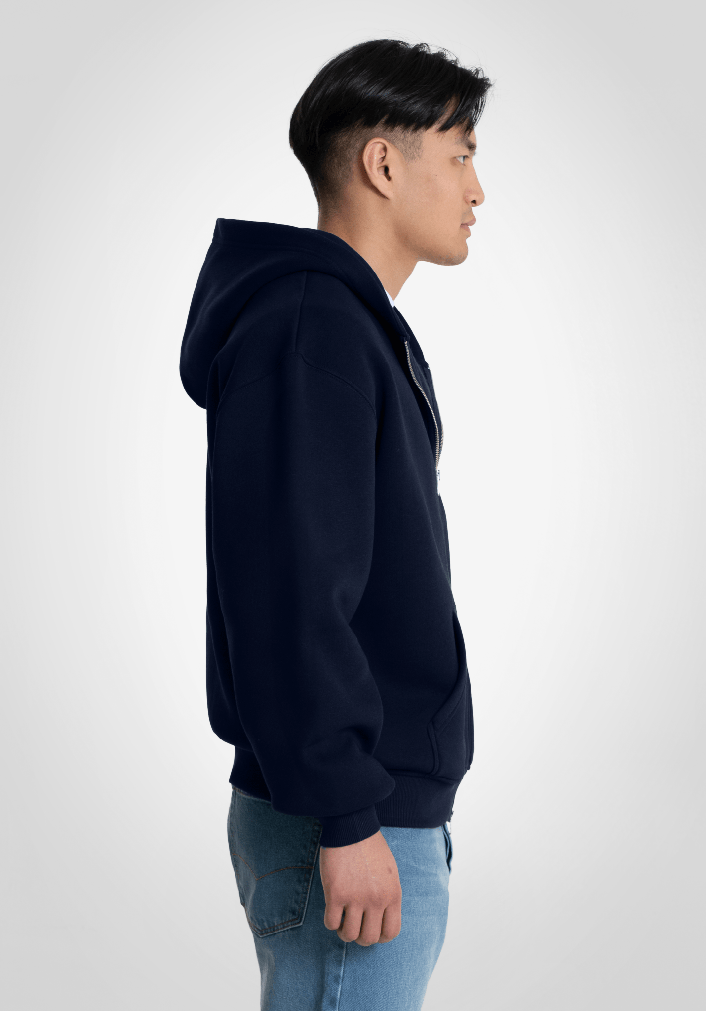 Full Zip Oversize Hoodie - Slate Navy (Marineblau) – Hoodies von Straight Outta Cotton