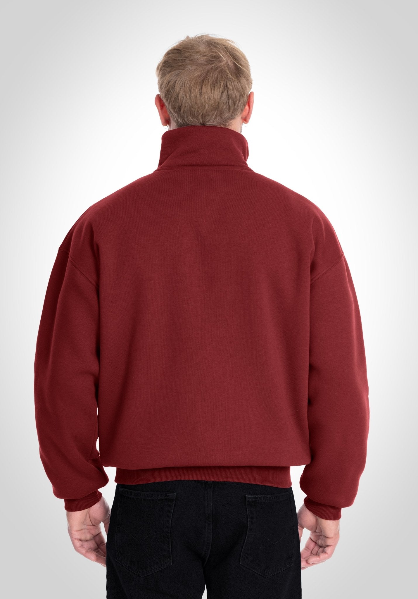 Half Zip - Bordeaux (Bordeaux) – Hoodies von Straight Outta Cotton