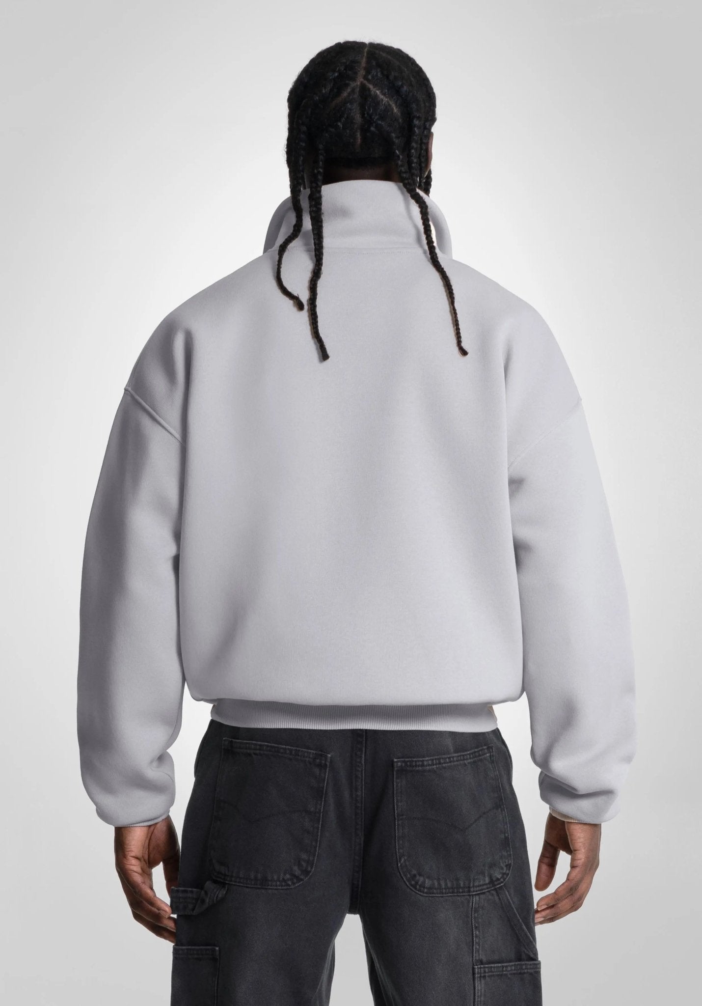 Half Zip - Light Grey (Grau) – Hoodies von Straight Outta Cotton