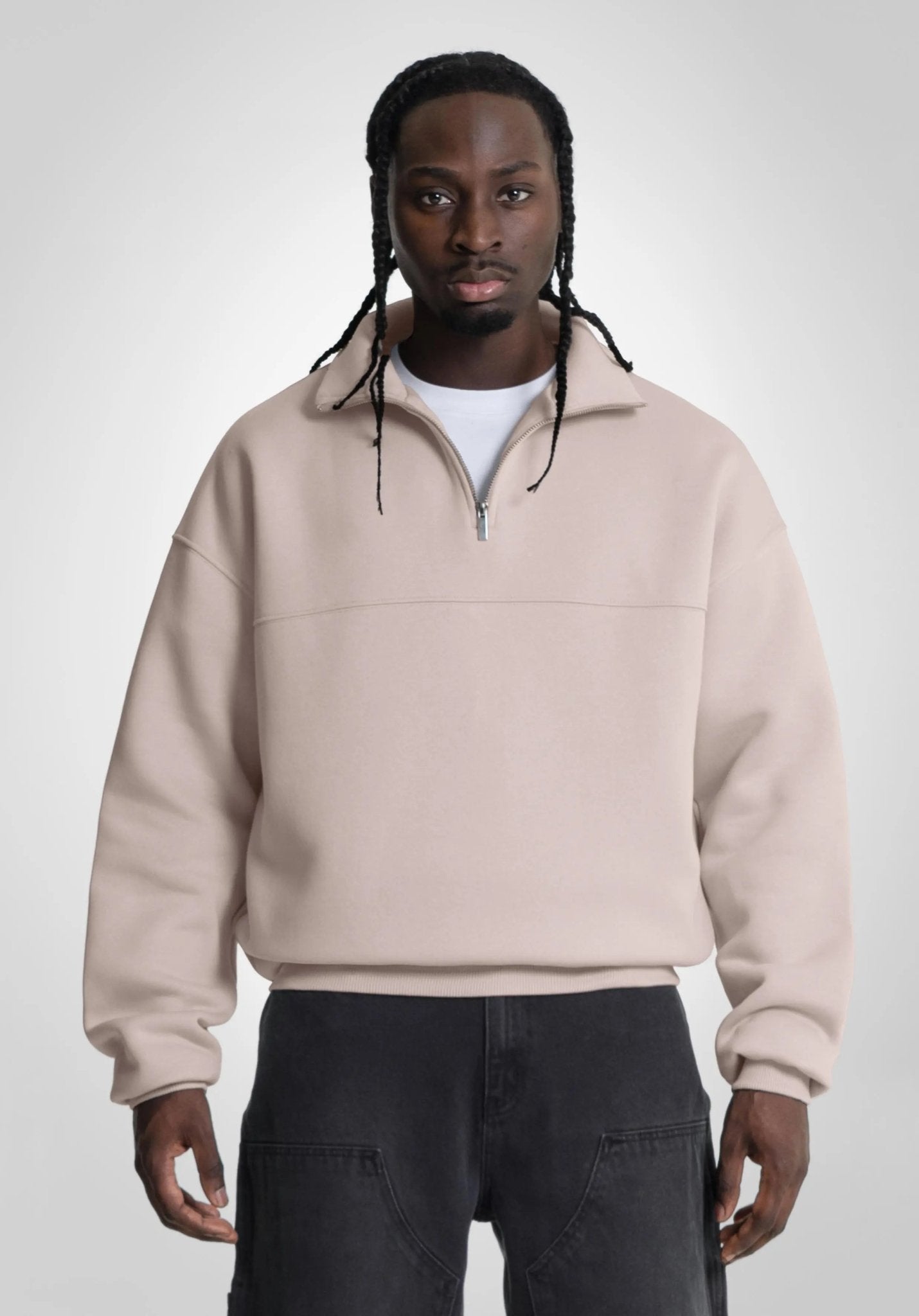 Half Zip - Peach Latte (Peach Latte) – Hoodies von Straight Outta Cotton