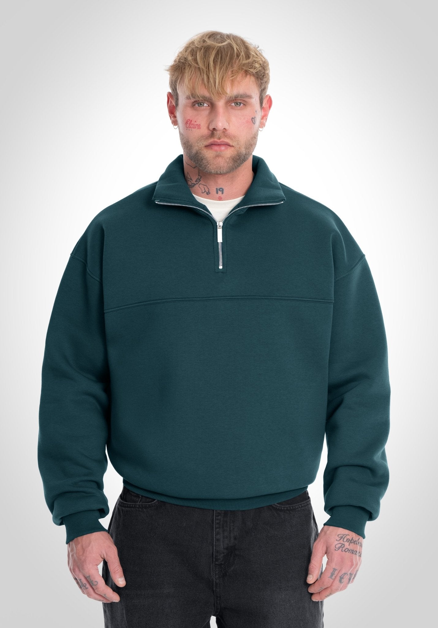 Half Zip - Pine Green (Grün) – Hoodies von Straight Outta Cotton