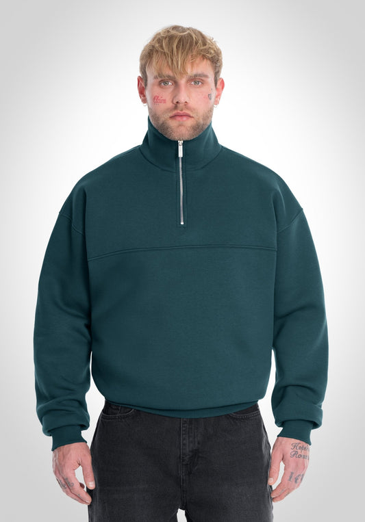Half Zip - Pine Green (Grün) – Hoodies von Straight Outta Cotton