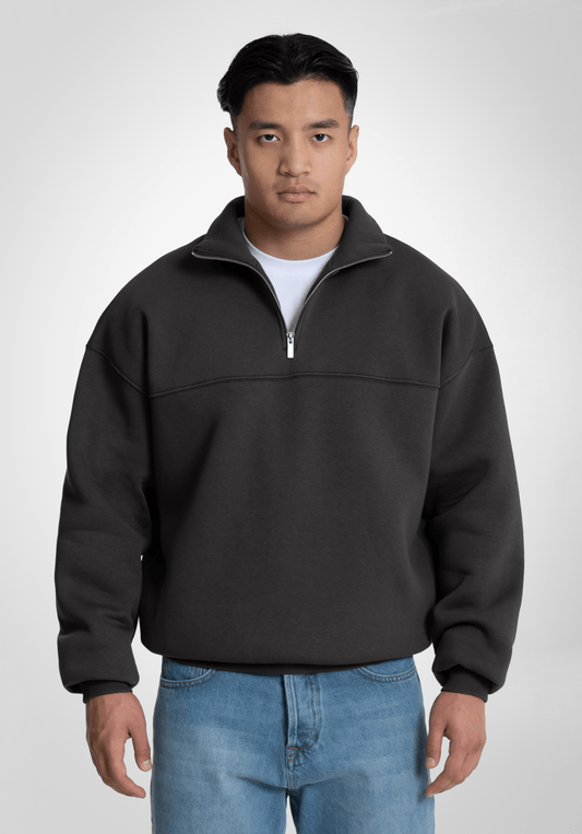 Half Zip - Slate Grey (Grau) – Hoodies von Straight Outta Cotton