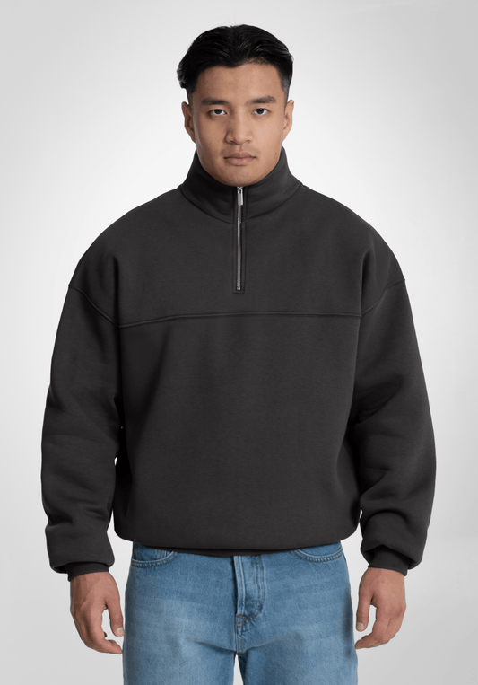 Half Zip - Slate Grey (Grau) – Hoodies von Straight Outta Cotton