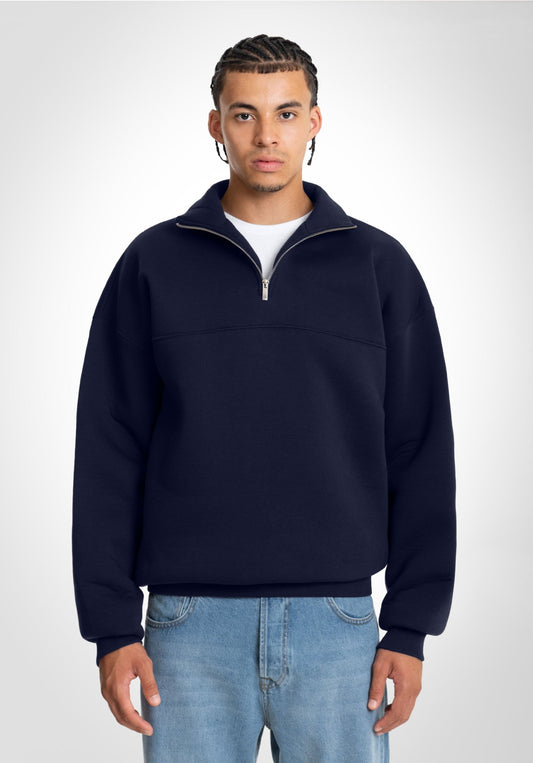 Half Zip - Slate Navy (Marineblau) – Hoodies von Straight Outta Cotton