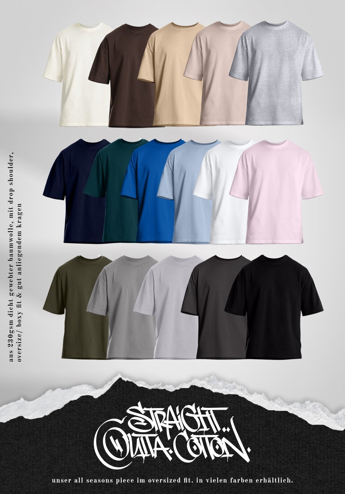 Heavy Oversize Tee - Brown (Braun) – T-shirt's von Straight Outta Cotton