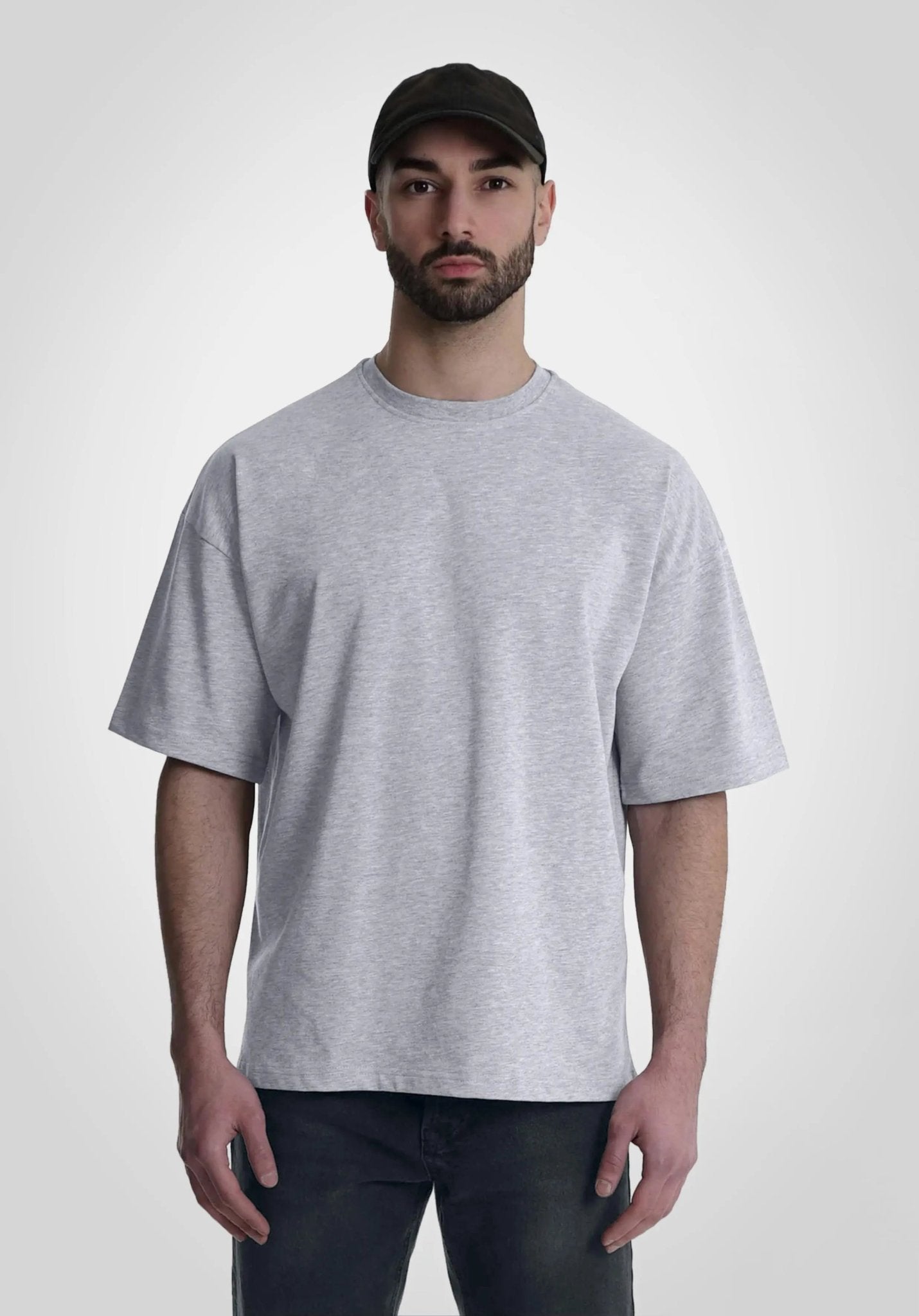 Heavy Oversize Tee - Melange Grey (Grau) – T-shirt's von Straight Outta Cotton