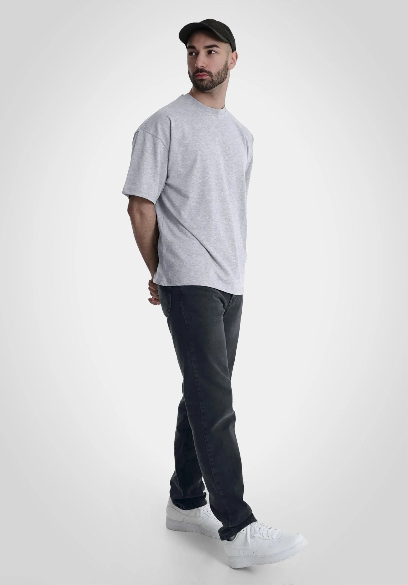 Heavy Oversize Tee - Melange Grey (Grau) – T-shirt's von Straight Outta Cotton