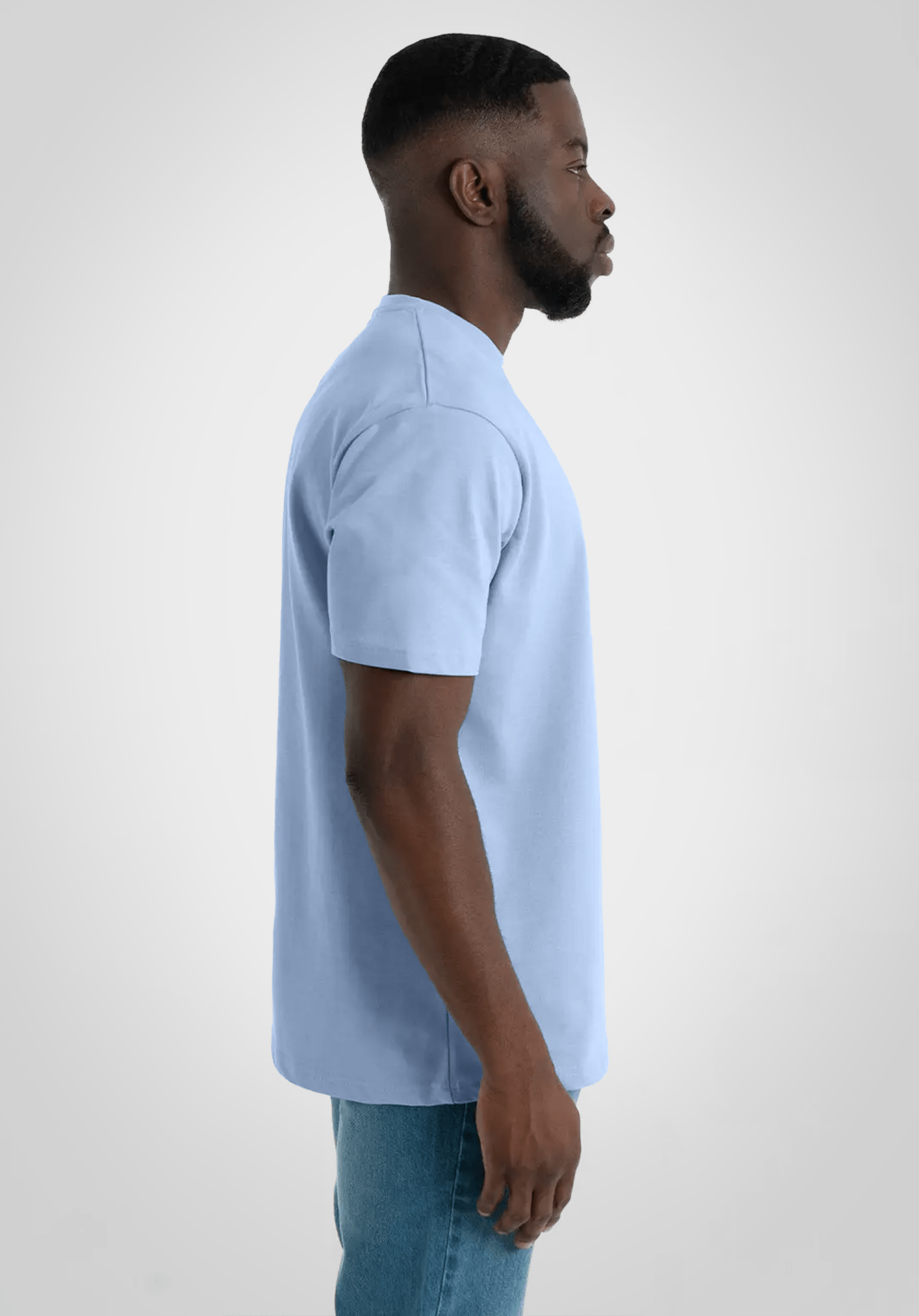 Heavy Regular Fit Tee - Light Blue (Blau) – von Straight Outta Cotton