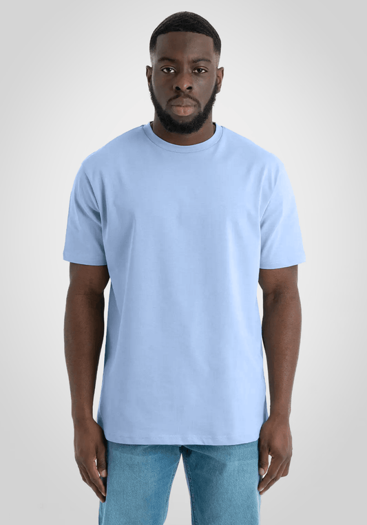 Heavy Regular Fit Tee - Light Blue (Blau) – von Straight Outta Cotton