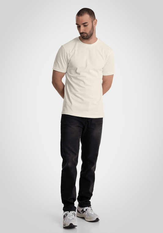 Heavy Regular Fit Tee - Off White (Off White) – de Straight Outta Cotton