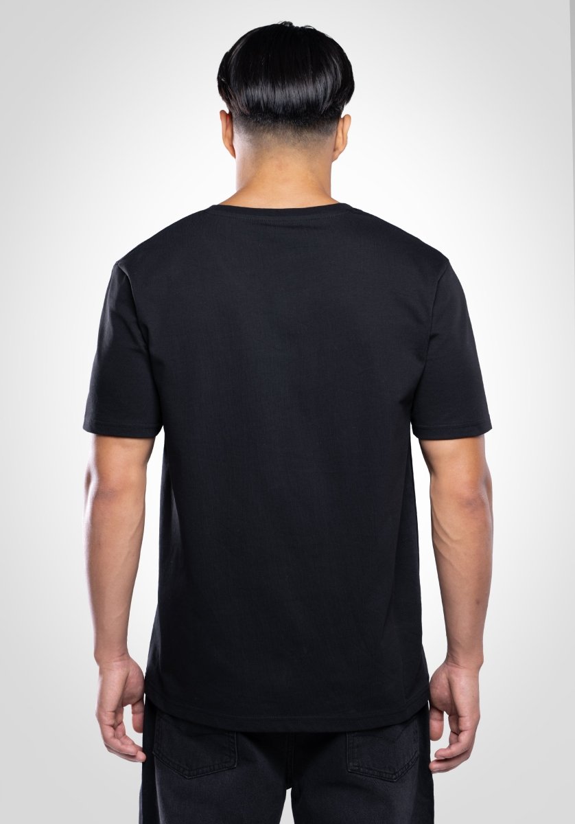 Heavy Regular V-Neck Tee - Black (Nero) – T-Shirt di Straight Outta Cotton
