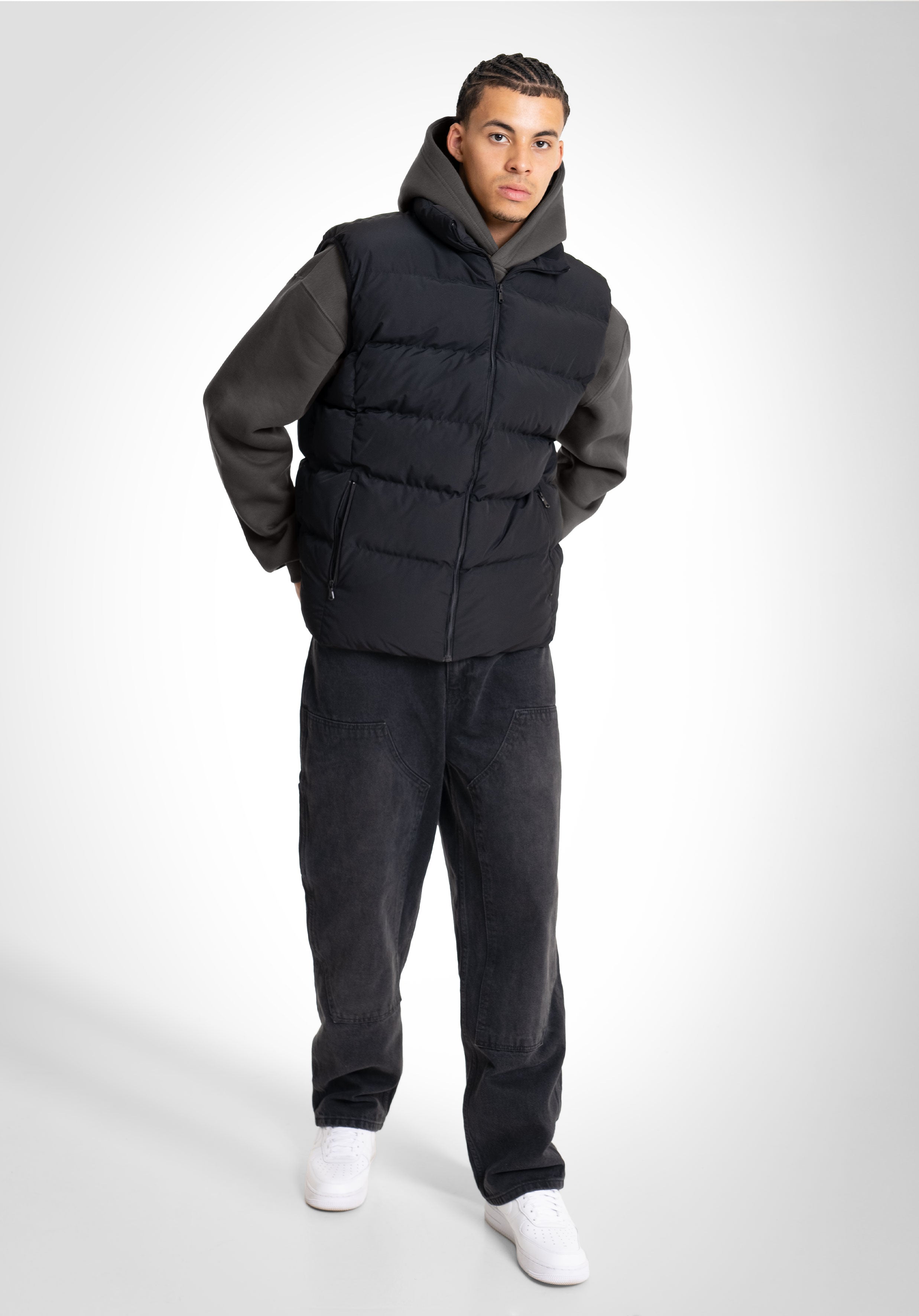 Basic Puff Vest - Black